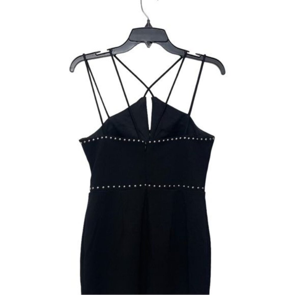 XSCAPE Cocktail Studded Bodycom Mini Dress in Black Size 6 - Picture 5 of 11